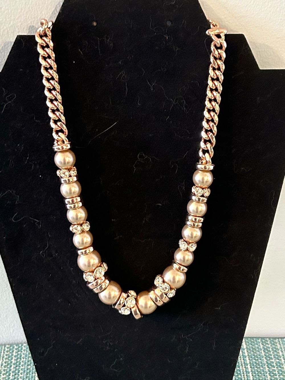 Givenchy Rose Gold Pearl-Bead Statement Necklace